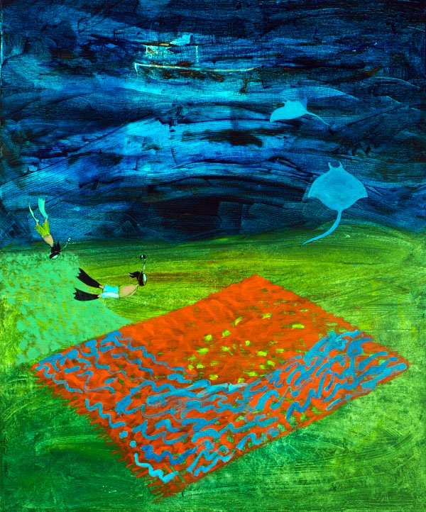 Swim at Dusk large painting