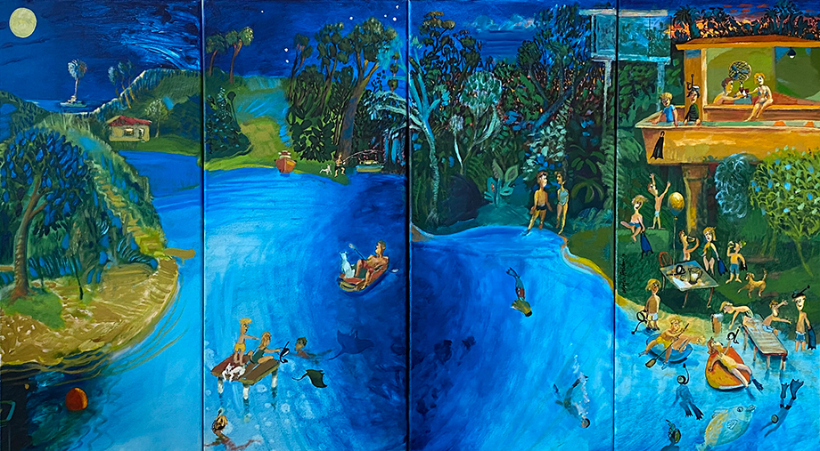 sydney artist swim at dusk